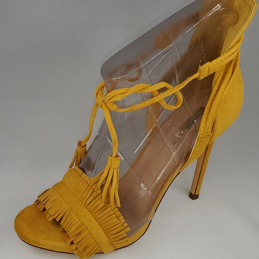 Womens Brand New High Heel Mustard Sandles (SEVERA